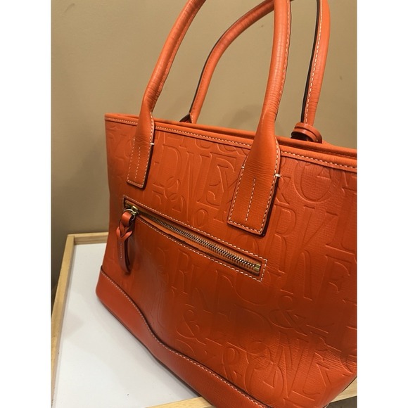 Dooney Bourke Russel Orange Embossed Logo Retro GRAFICA Graffiti Large - Picture 8 of 16